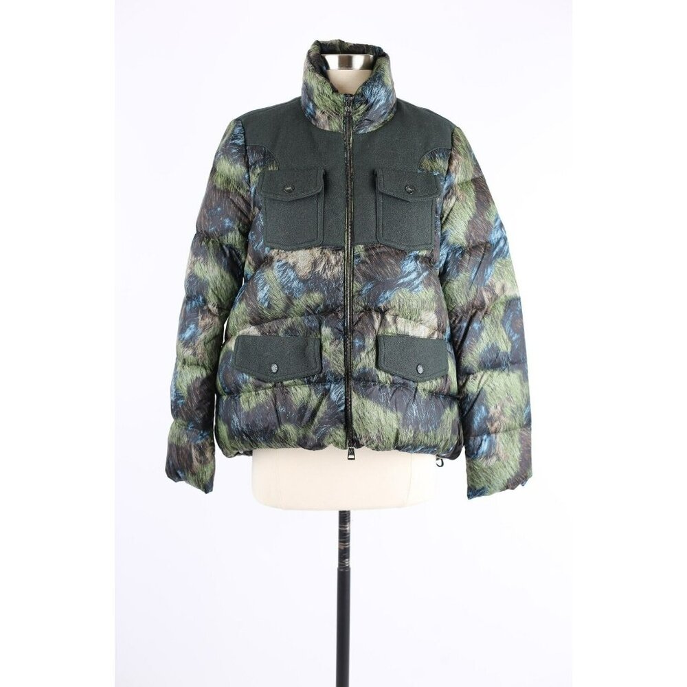NEW Moncler Kiku Goose Down Puffer Jacket Sz 1/S Camouflage $1900